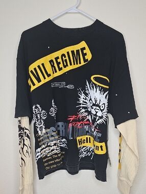 Civil Regime "Hell Bent, Heaven Sent" Long Sleeve Mens Graphic Shirt - Size M